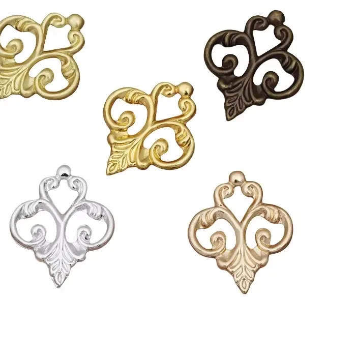 Authentic Enchanted European Blossom Filigree – Hand‑crafted Brass Amulet (13×15 mm)