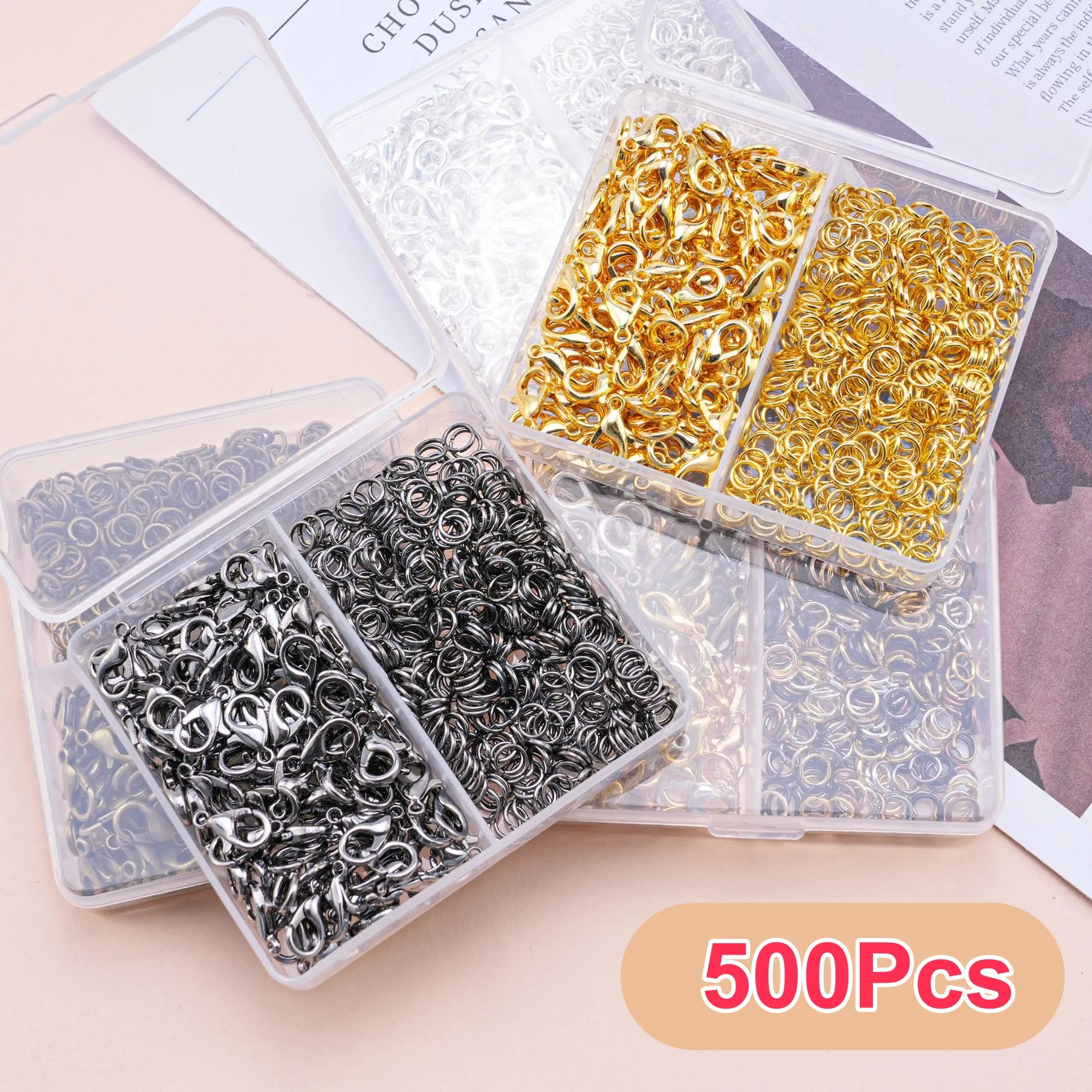 Authentic Celestial Jewel‑Weaver’s Kit – 500 Multi‑Color Lobster Clasps & Open Rings