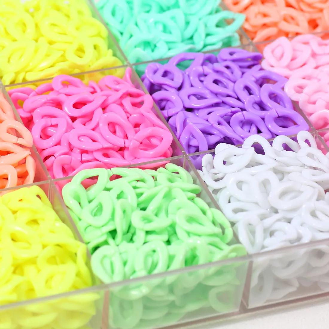 Authentic 11*16mm Solid-Color Acrylic Chain in Multiple Colors for Handmade DIY Jewelry Connectors and Accessories