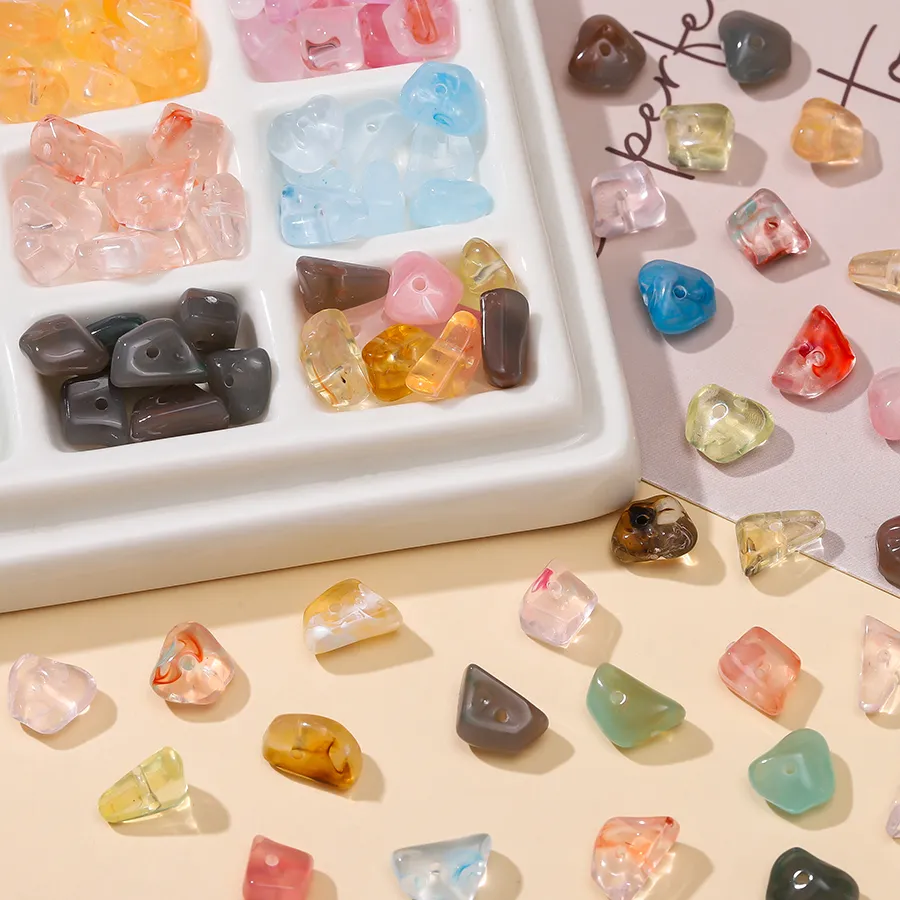 Authentic 20Pcs 4-12mm Multicolor Acrylic Irregular Shape Imitation Stone Beads For DIY Bracelet Necklace Jewelry Making Accessories