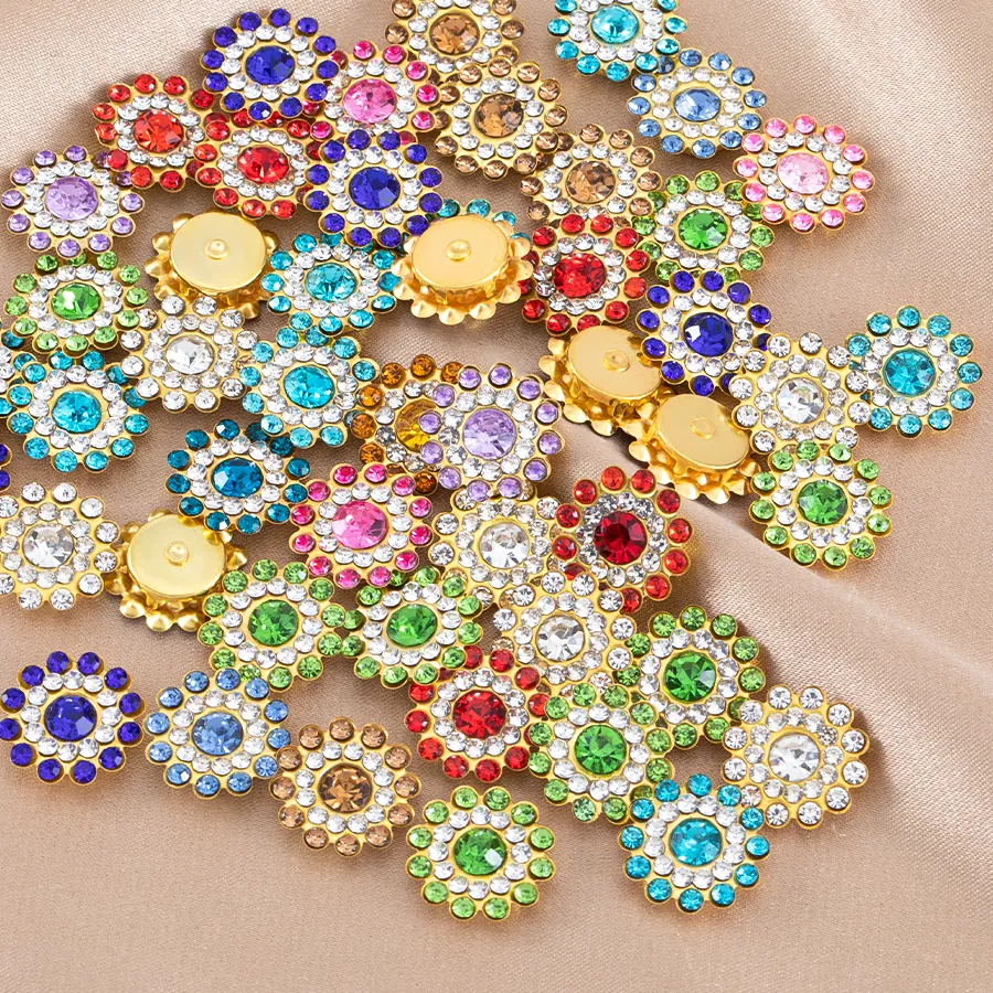 Authentic 50Pcs Multi-Color Sunflower Rhinestones Crystals Beads For DIY Jewelry Making Necklace Supplies Handmade Accessories Crafts
