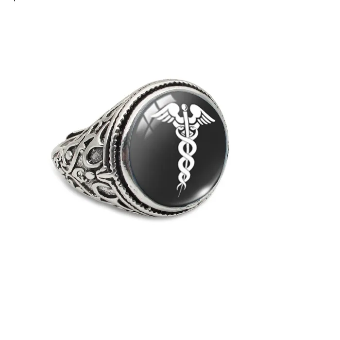 Authentic Healing Caduceus Ring: Ancient Symbol of Wellness and Protection