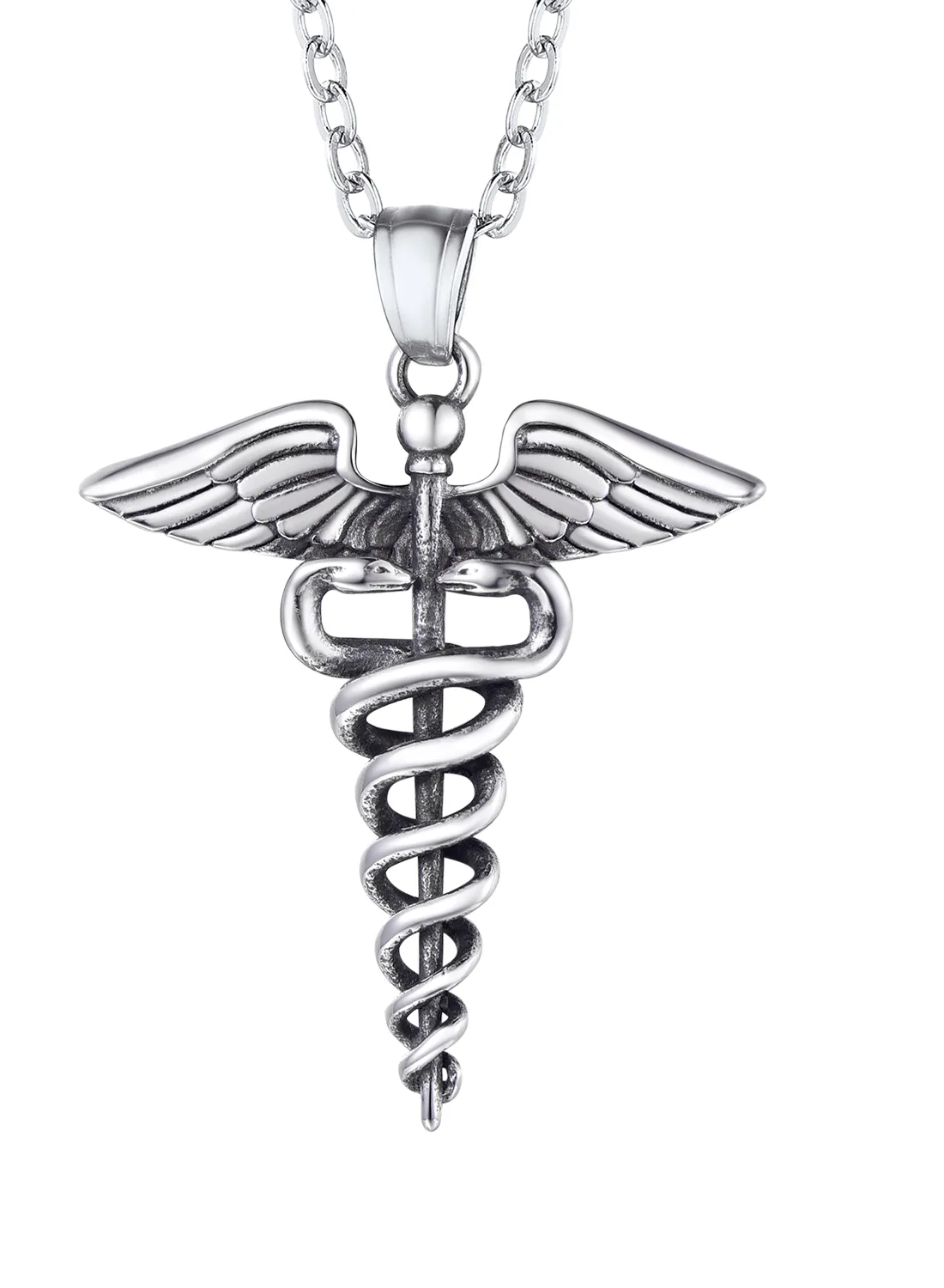 Authentic The Healer's Winged Staff: Caduceus Talisman of Vitality