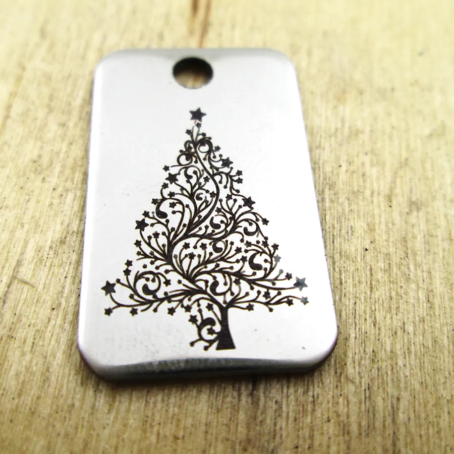 Authentic 20pcs-christmas tree charms - Laser Engraved - Customized - DIY Charms Pendants