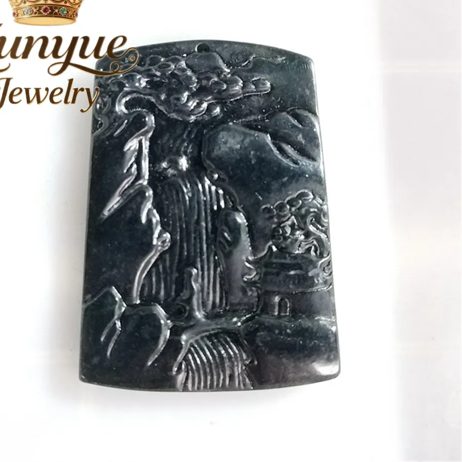 Authentic High-End Natural Jade Landscape Pendant Handicraft Best Selling Jewelry Luxury Quality Jewelry Exquisite Elegant Popular