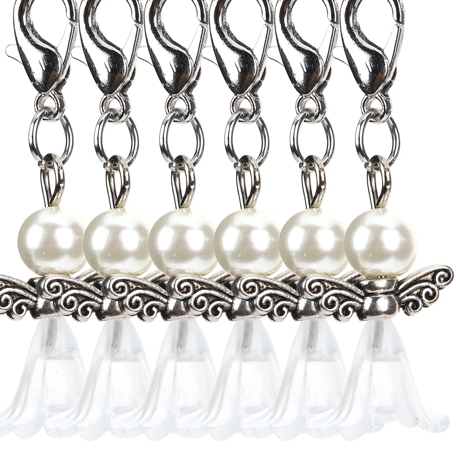 Authentic 30 Angel Key Chain Pendant Angel Keychain Baby Shower Favors Guest Accessories Key Rings Jewelry