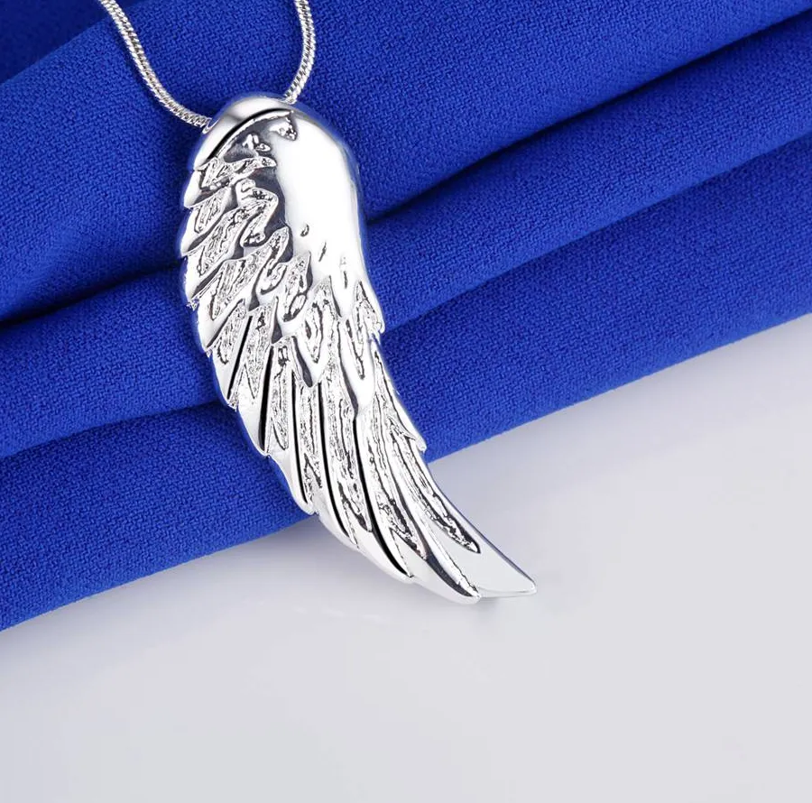 Authentic 925 Sterling Silver Necklace Pendant Jewelry Fine Accessories Angel Wings