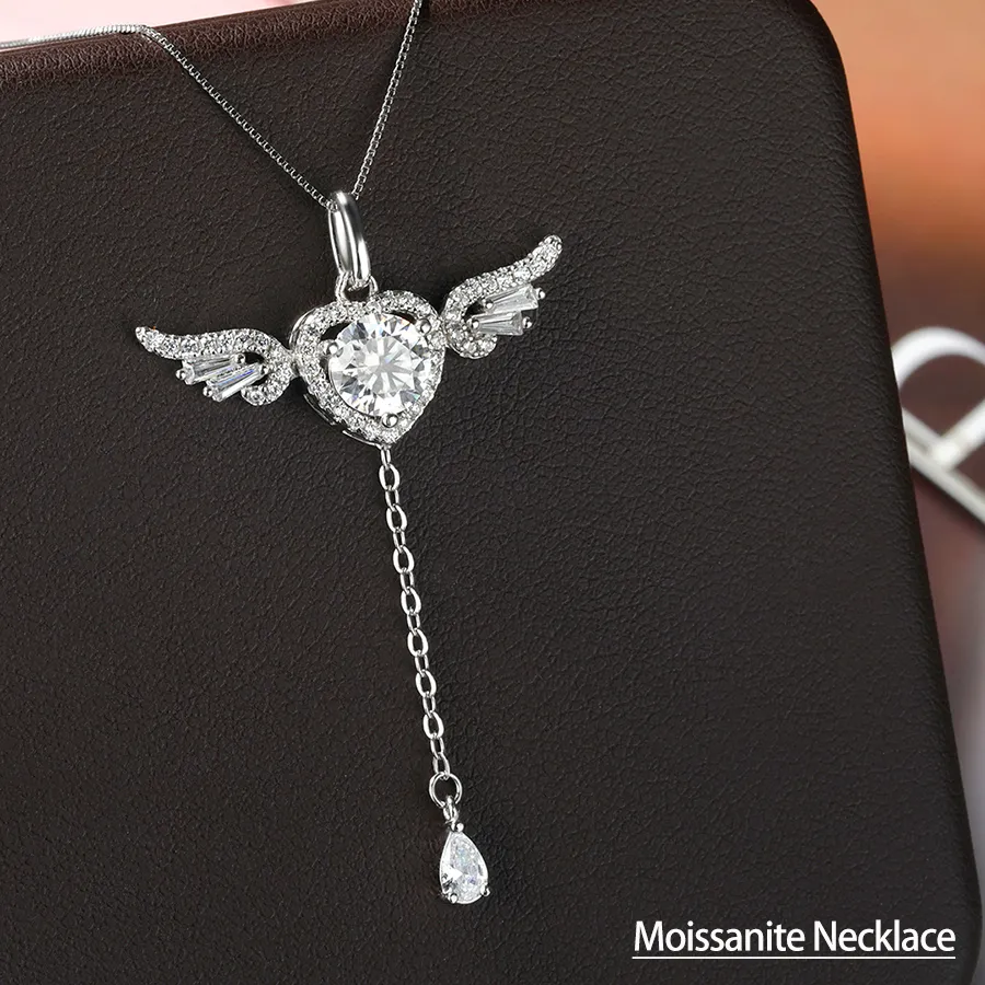 Authentic Celestial Guardian The Angel Of Serene Light Moissanite Pendant