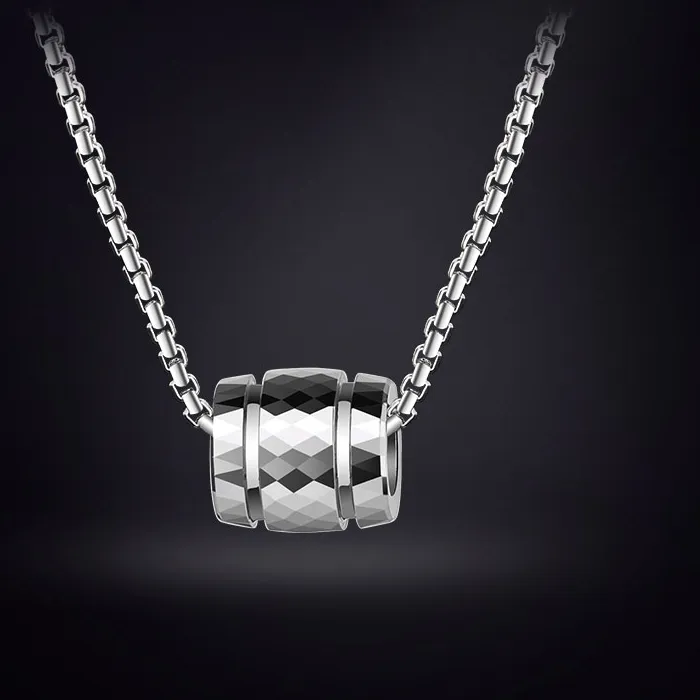 Authentic Necklace Men, Tungsten Pendant, Casual Sporty Multi-Faceted Design, Creative Necklaces Jewelry Scratch Proof, Engraving