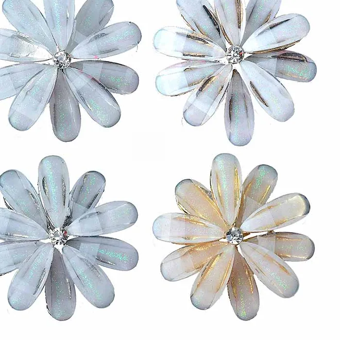 Authentic 2pcs Flower Art Jewelry Supply For Professional Flatback Button For DIY Design White Finding Cap Needlework Accessory Wholesale