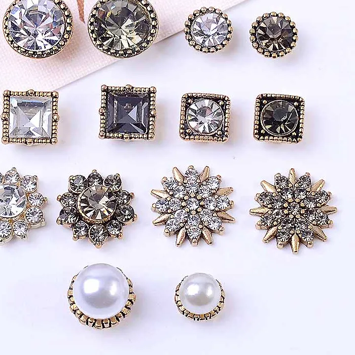 Authentic Radiant Blossoms of Eternity: Vintage Pearl and Rhinestone Floral Talismans