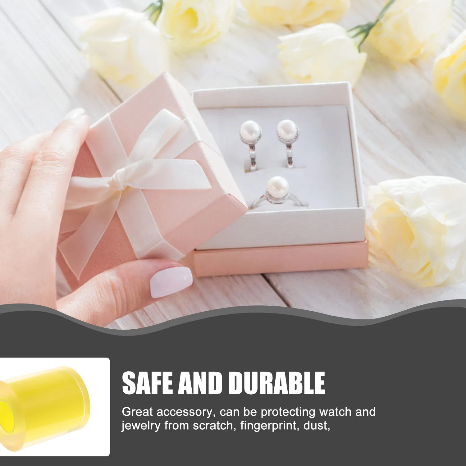 Authentic 1 Roll Electrostatic Transparent Stretch Film for Watch Jewelry Crystal Protection Scratch Dust Fingerprints Resistant Non
