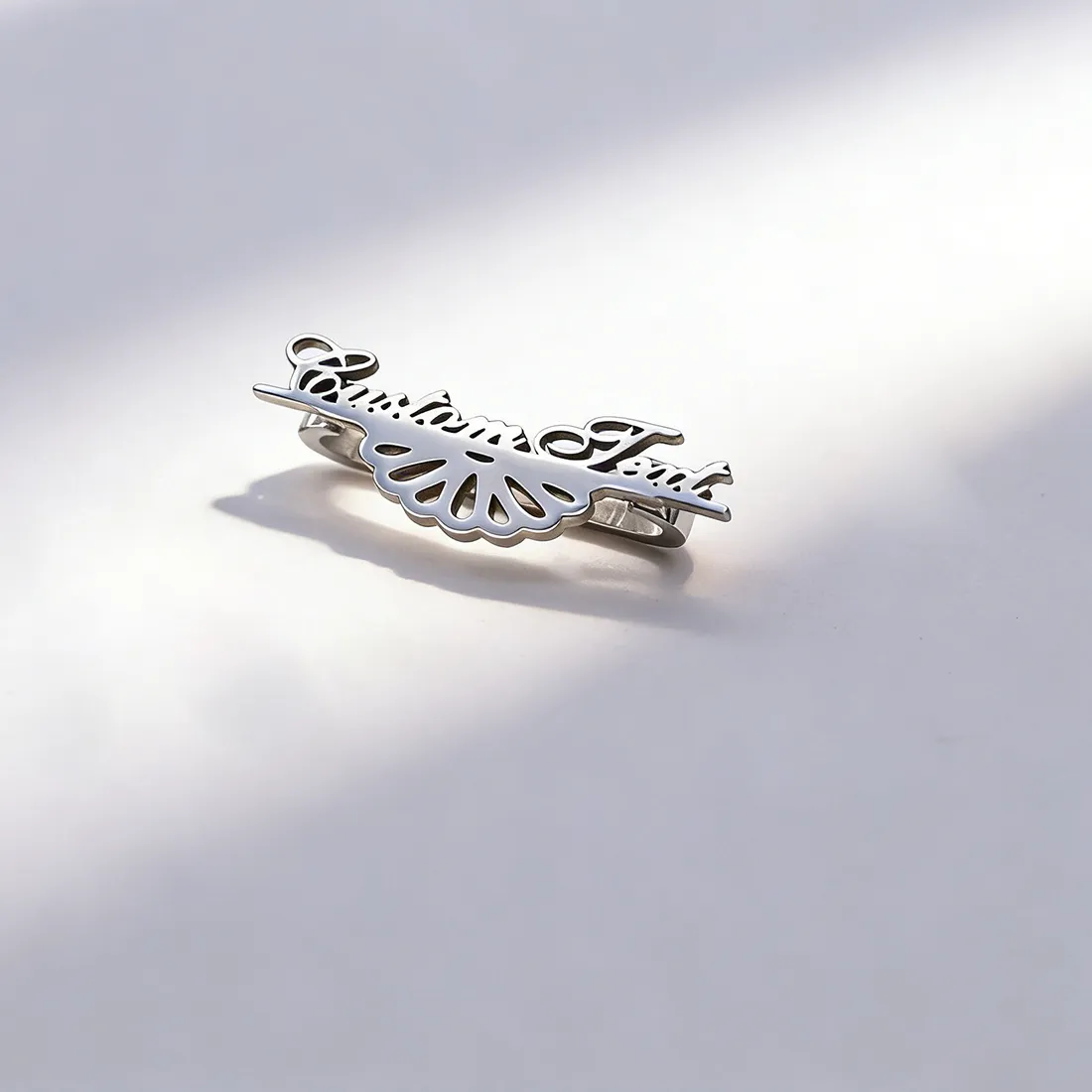 Authentic Chandler Custom Name Fan-Shaped Metal Strap Decor Ring, Unique Personalized Jewelry Ornament For Smart Watch Band