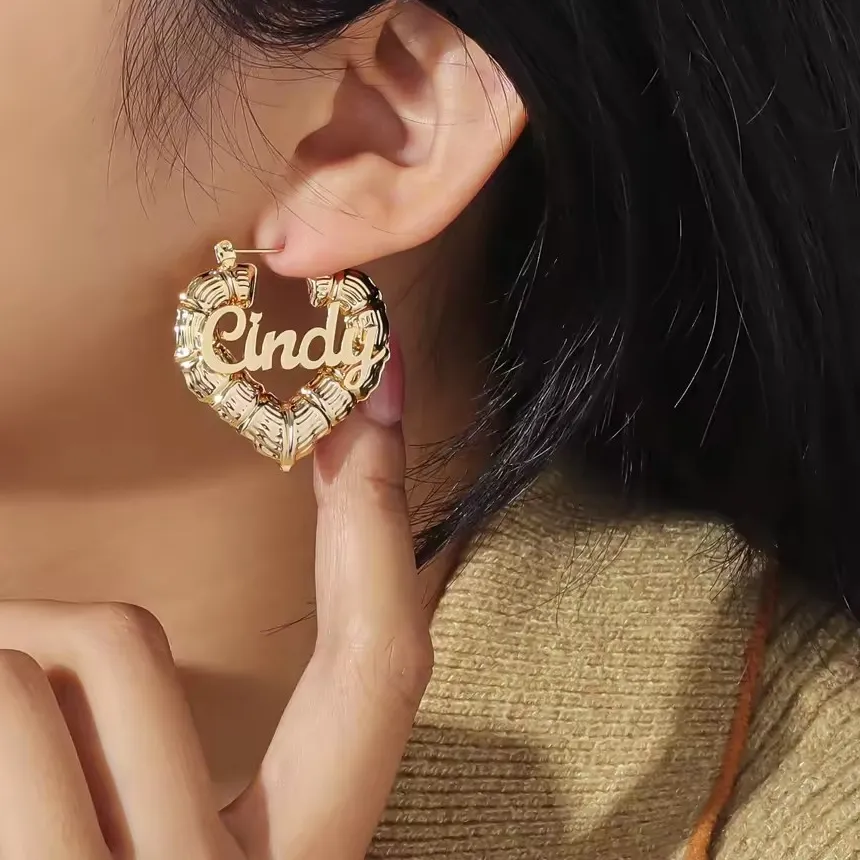 Authentic Enchanted Bamboo Nameplate Earrings: A Heartfelt Gift of Light