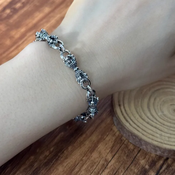 Authentic Ethnic Style Vajra Pestle Chain Bracelet Jewelry 18 22 Cm Blessing Buddhist Six Character Scripture Bracelet