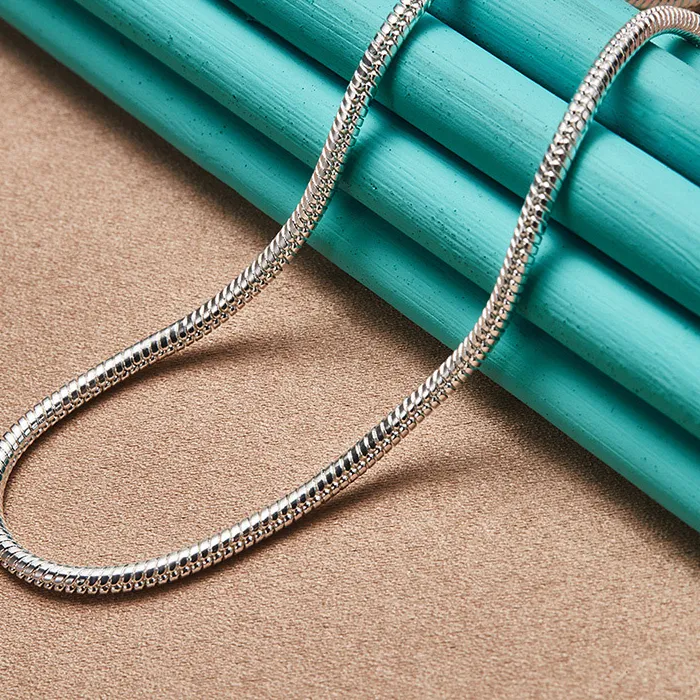 Authentic URMYLADY S925 Sterling Silver 3mm Snake Chain 16/18/20/22/24/26/28/30 Inch Necklace For Man Women Party Wedding Fashion Jewelry
