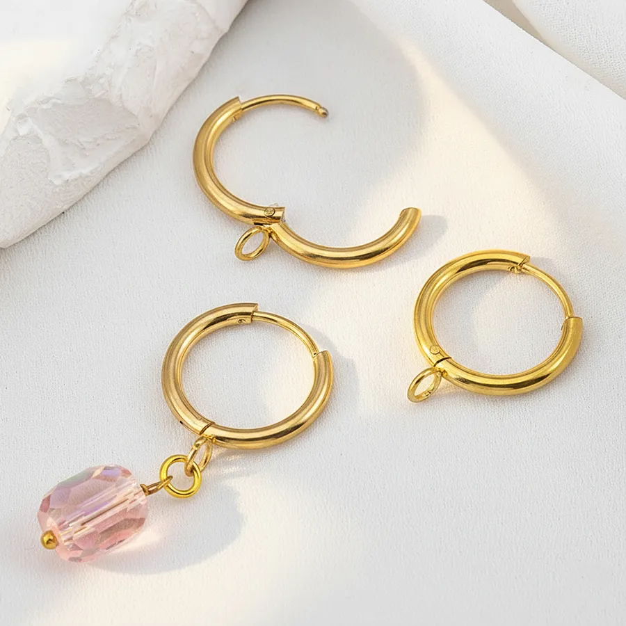 Authentic Moonlit Earring Charms: 2pcs Stainless Steel Earring Hooks for Sacred Adornments