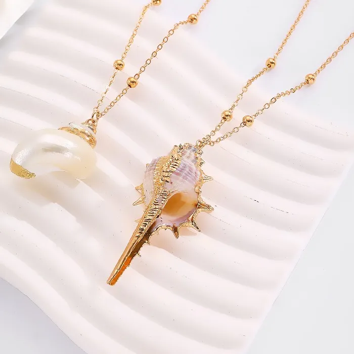 Authentic The Siren’s Echo: Gilded Conch Shell Talisman