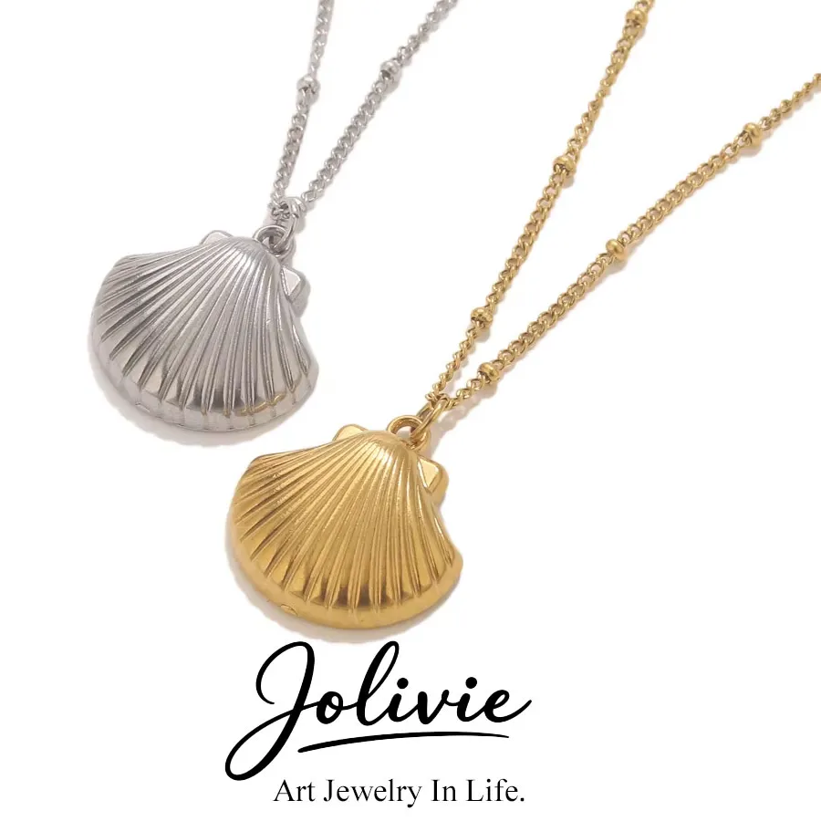 Authentic Jolivie Shell Pendant Women's Necklace with Gold-Plated Chain Summer Jewelry Holiday Beach Gifts Fashionable
