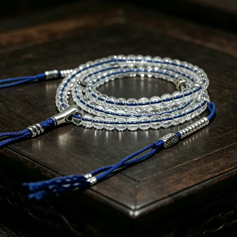 Authentic 108 Radiant White Crystal Mala – Serenity in Every Thread