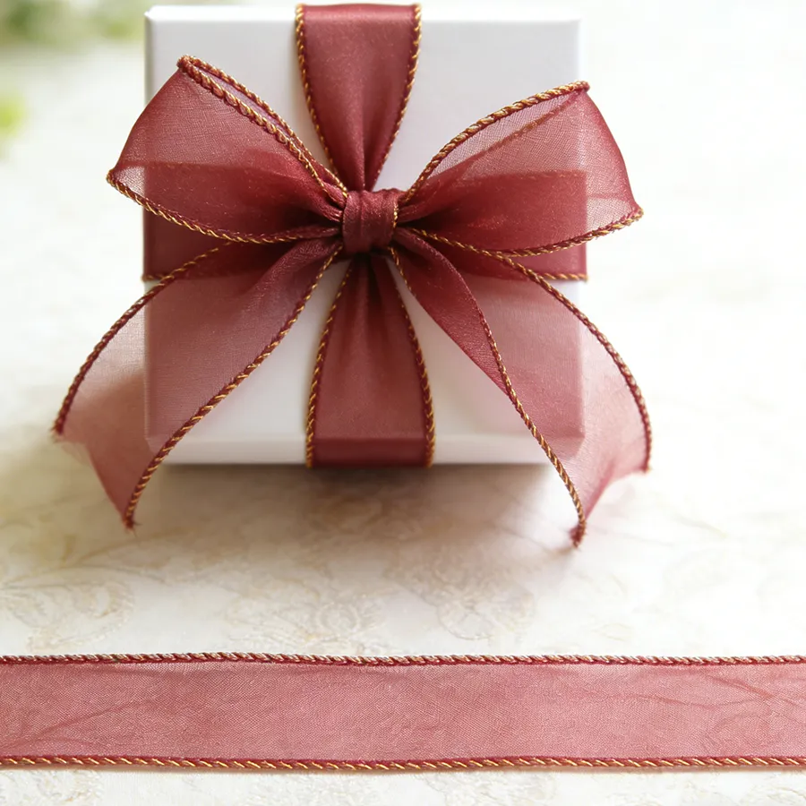 Authentic 10Yard/Lot 40mm Wave Silk Organza Ribbon Lace Bow Hair Cake Gift Decoration DIY Jewelry Makeing