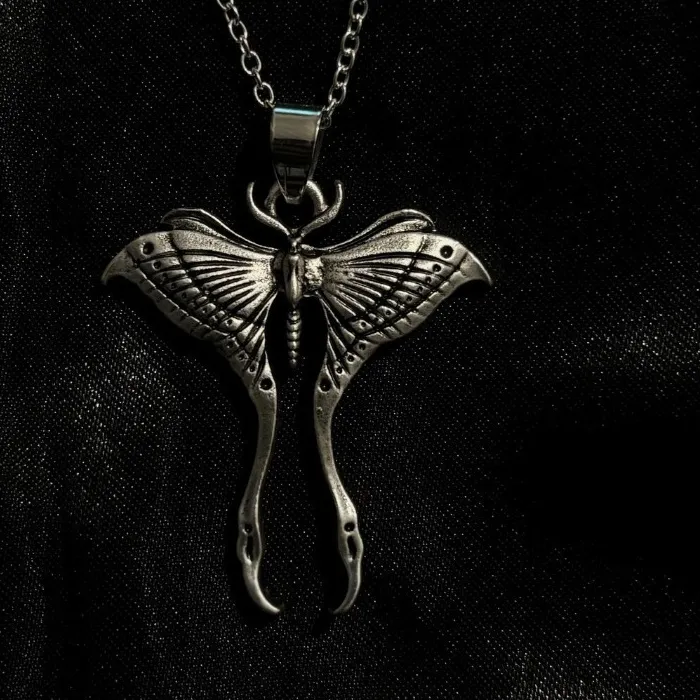 Authentic Moonlit Moth Amulet – Silver Pendant of Lunar Fertility