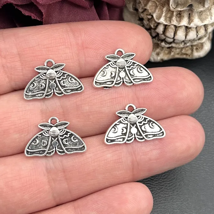 Authentic 15pcs 20*12.5mm Zinc Moon Moth Charms Pendant Designer Charms Fit Jewelry Making DIY Jewelry Findings
