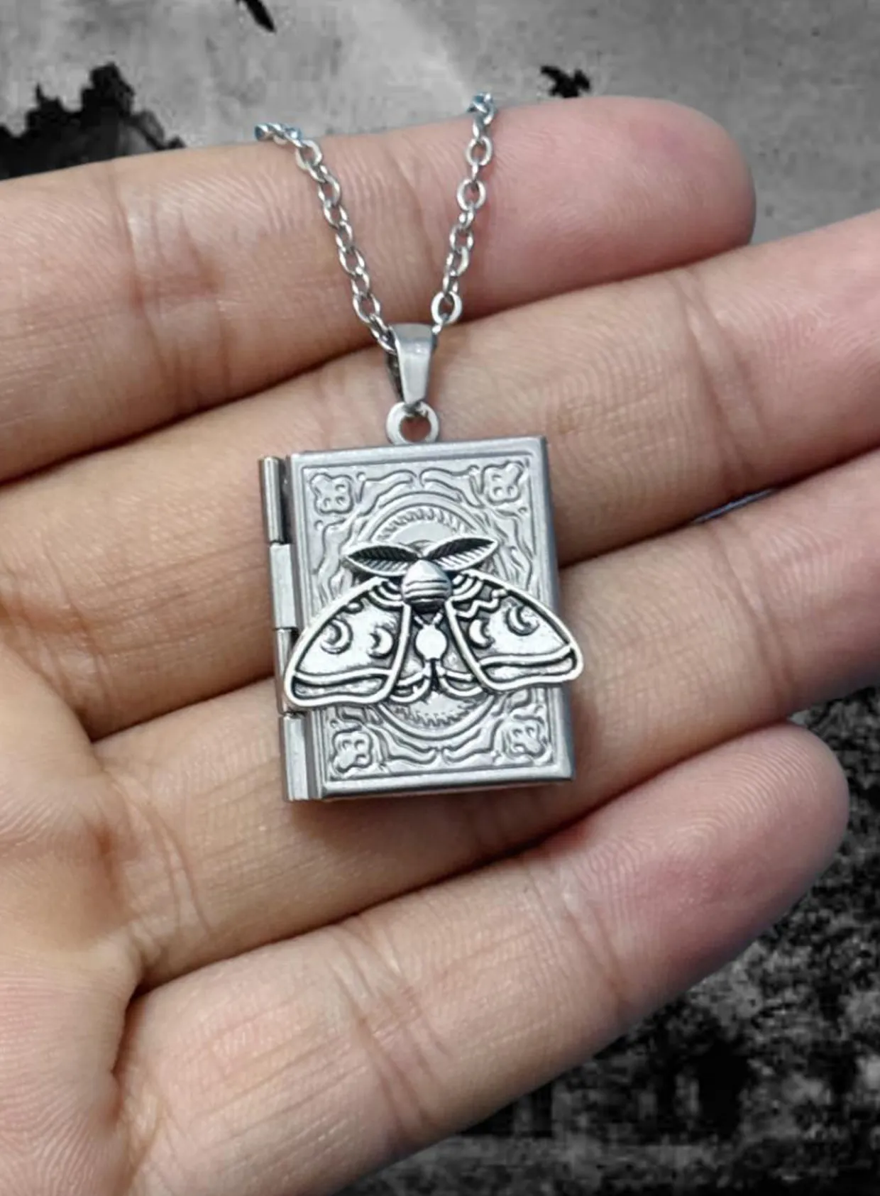 Authentic Mystic Gothic Menagerie Amulet – Dragon, Moth, Rose & Sun