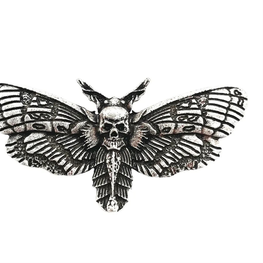 Authentic Nostalgia Wicca Dealth Moth Brooches Cute Insect Butterfly Witch Accessories Gothic Broches Christmas Jewelry