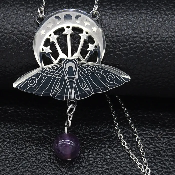 Authentic The Nocturnal Weaver: Triple Moon Moth Talisman