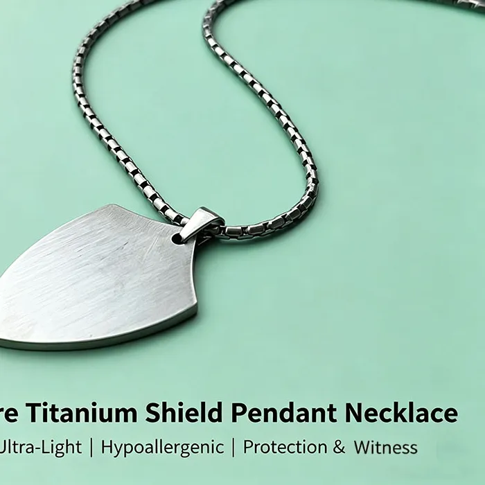 Authentic Pure Titanium Shield Necklace Customize Initials Letter Symbol Punk Chain