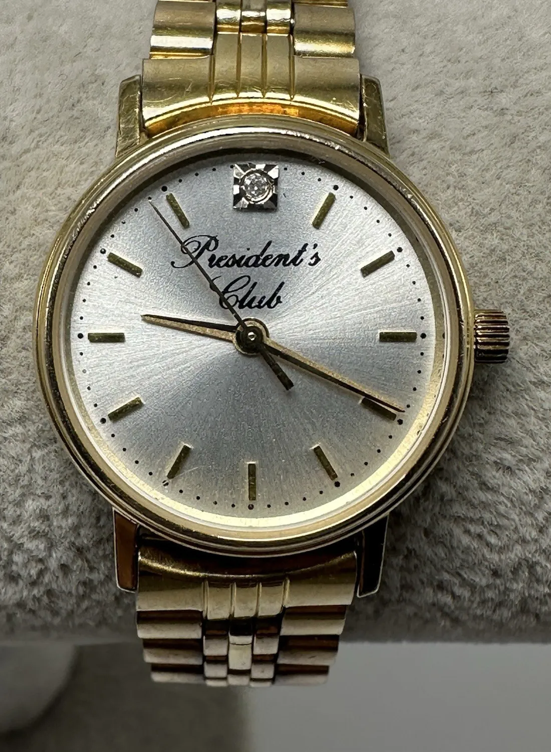 Authentic Hamilton Ladies Watch President's Club New Battery Gold Plated 24MM 6.75" N98
