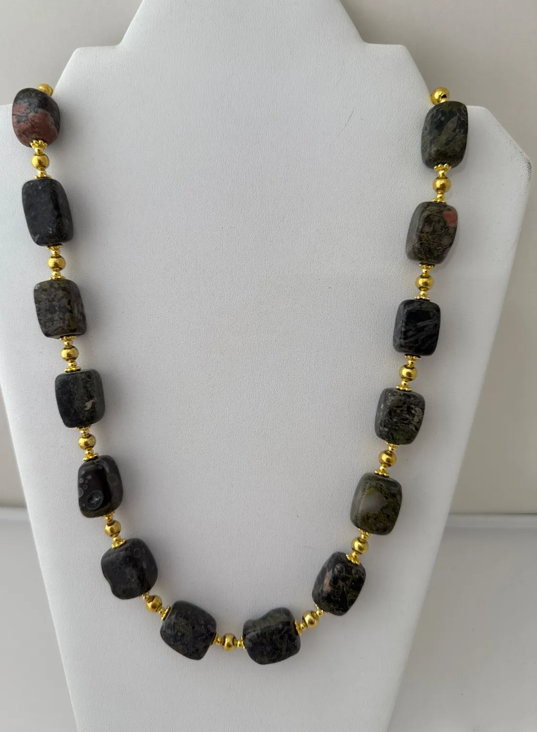 Authentic The Golden Earth Conduit: Jasper and Gilded Bead Talisman