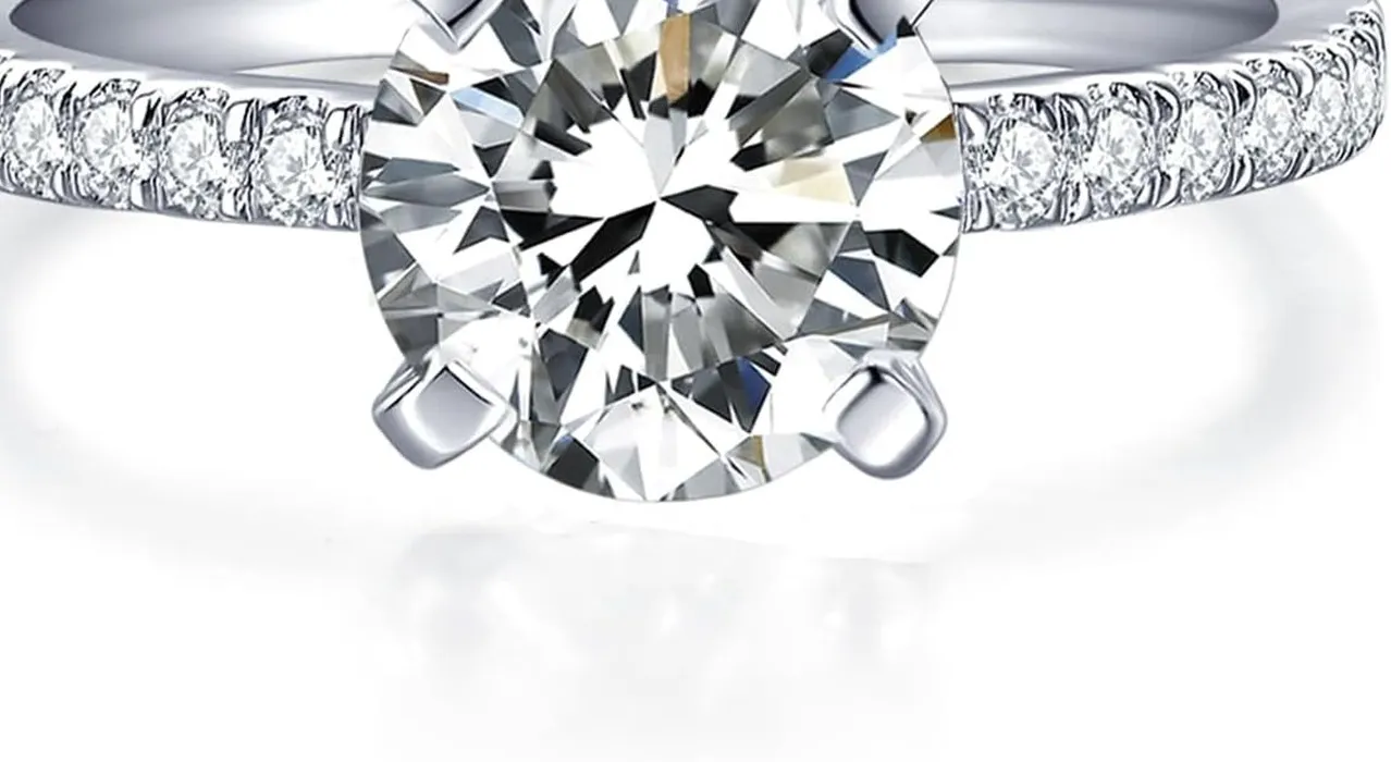 Authentic 1CT Moissanite Engagement Ring D VVS1 14K White Gold Plated 925 Silver Sz 9