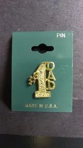 Authentic GOLD PLATED #1 DAD PIN