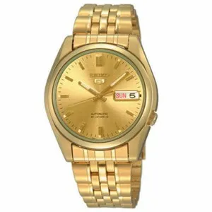 Authentic Seiko SNK366K1 Automatic Stainless Steel Gold Plated Casual Analog Men's Watch