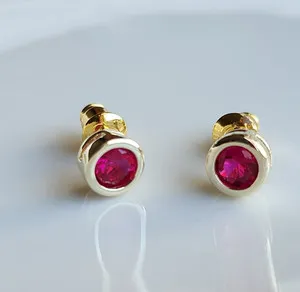 Authentic Ruby Heartfire Vitality Studs - Rose Gold-Plated Root Chakra Talisman