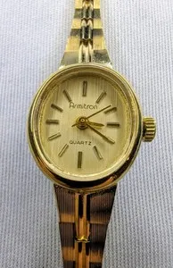 Authentic Surprisingly Pretty Armitron Women's Quartz Daily Gold Plated Watch 25/3600Y 5FB