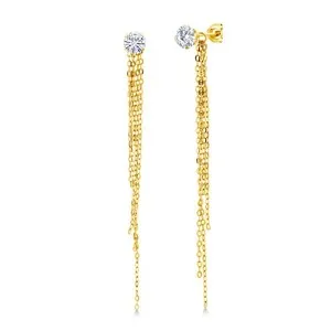Authentic Moonlit Radiance: 18K Gold Plated Earrings with Celestial Moissanite Gemstones