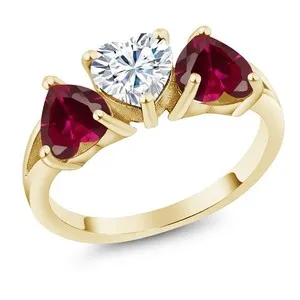 Authentic 18K Yellow Gold Plated Silver Ring Moissanite 0.80ct DEW