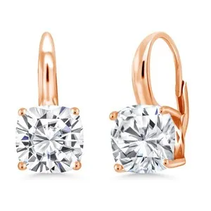 Authentic Celestial Radiance Moissanite Rose Gold Veiled Earrings