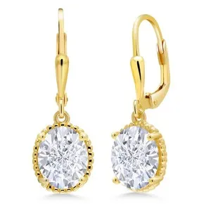 Authentic Luminous Celestial Dangles: 18K Gold-Plated Moissanite Amulets