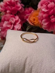 Authentic The Eternal Circle: 14K Gold Plated Sterling Silver Pave CZ Infinity Ring