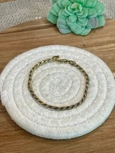 Authentic Celestial Harmony: Vintage Gold Plated Chain Bracelet