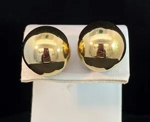 Authentic Trifari Gold Plated Stud Earring Set .50 inch Large
