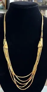 Authentic Vintage Trifari Gold Plated Egyptian Revival Cleopatra Necklace 25"