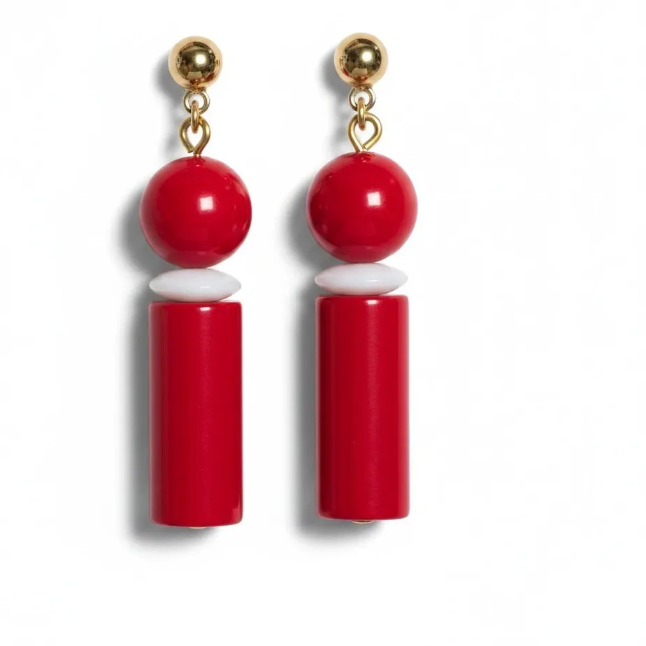 Authentic Crimson Bloom Gold-Plated Celestial Dangles