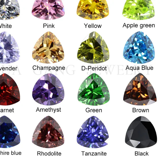 Authentic 5A Trillion Shape Multicolor Color Cubic Zirconia Stone Brilliant Cut Loose Cz Synthetic Gems Beads For Jewelry