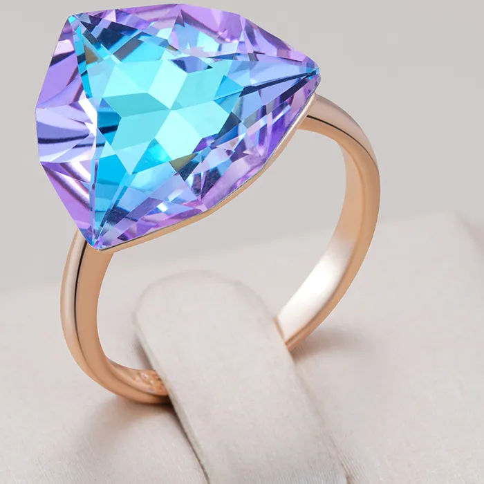 Authentic The Mystic's Triangle A Colorful Zircon Ring Of Sacred Geometry And Protection