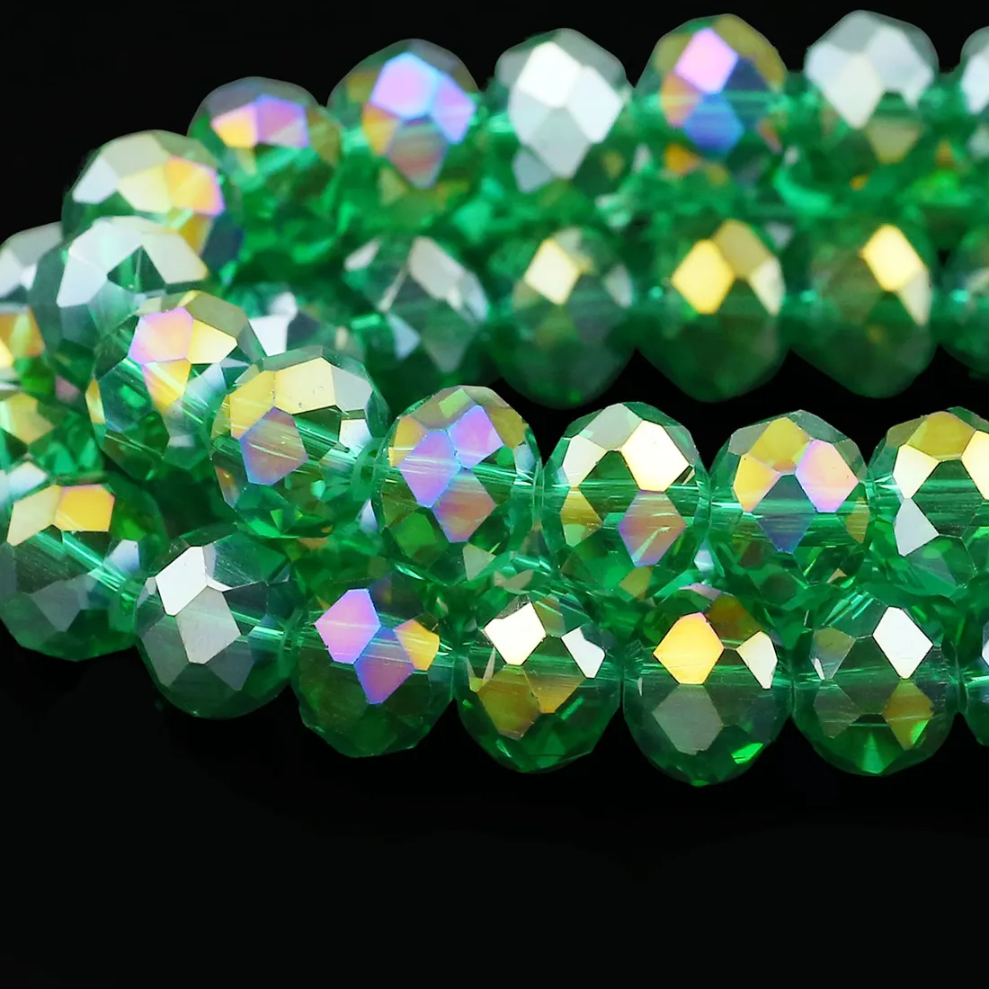 Authentic Austrian Faceted Crystal Glass Peacock Green Flat Round Spacer Loose Beads 2 4 6 8 10Mm For Jewelry Making Diy Bracelet Necklace
